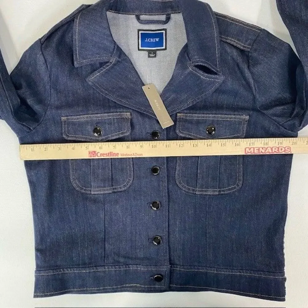 J.Crew Re-Imagined Sustainable Denim Jacket with Front Pockets Dark Wash Size S‎